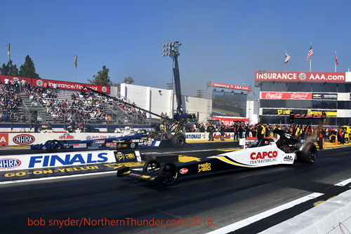 Steve Torrence (near lane) - Cameron Ferre (far lane) - T/F
